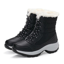 Lace-Up Waterproof Snow Boots Women's Tide Cotton Shoes