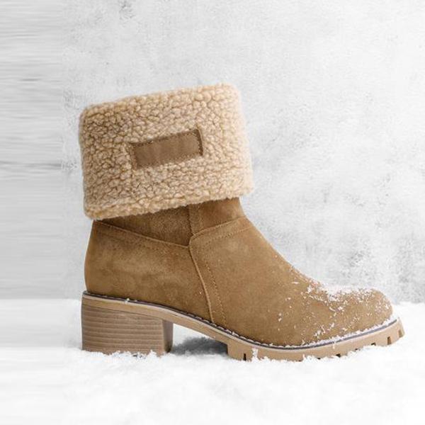 Fashion Plain Floss Winter Snow Boots