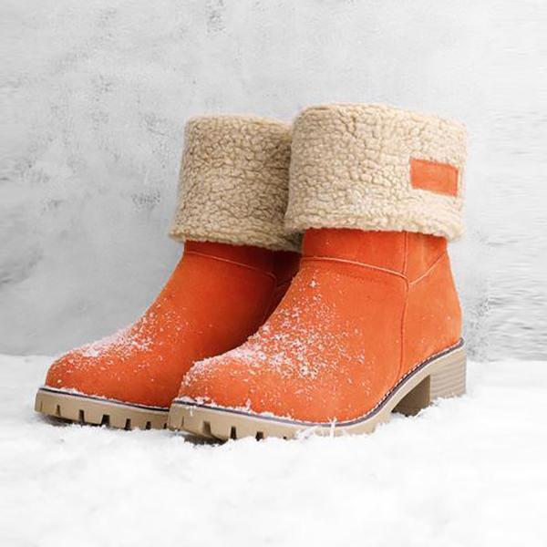 Fashion Plain Floss Winter Snow Boots