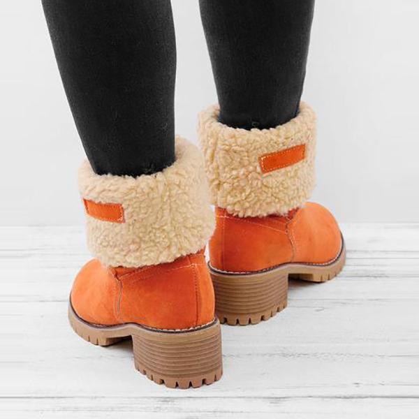 Fashion Plain Floss Winter Snow Boots