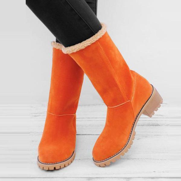 Fashion Plain Floss Winter Snow Boots