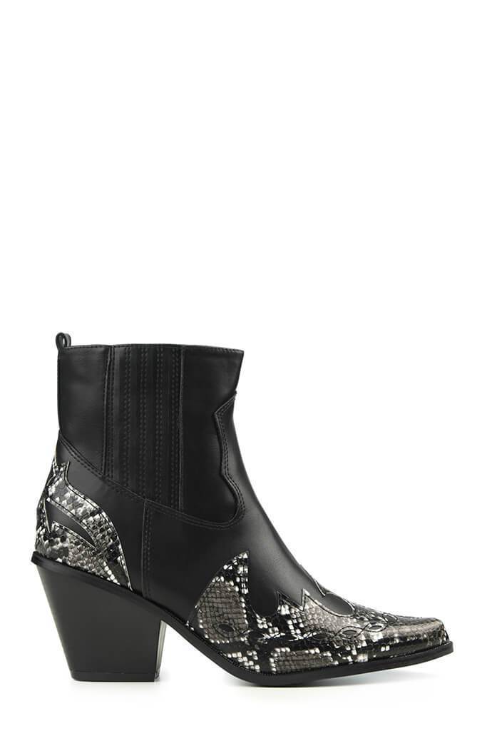 Black Cowboy Ankle Boots