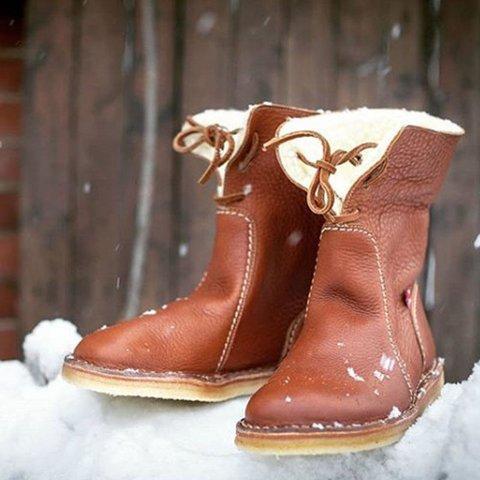 Fashion Wild Style Leather Warm Boots