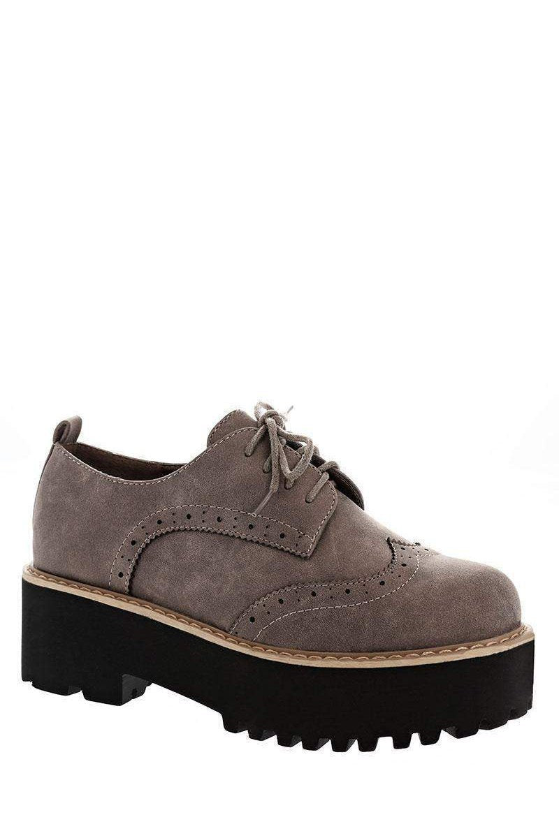 Chunky Grey Platform Brogues-Single price