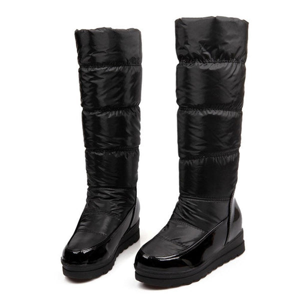 Fashion Down Cloth Middle Heel Boots