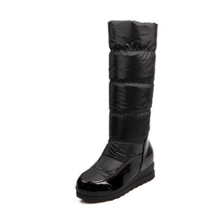 Fashion Down Cloth Middle Heel Boots