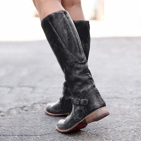 Fashion Women Low Heel Long Knight Boots